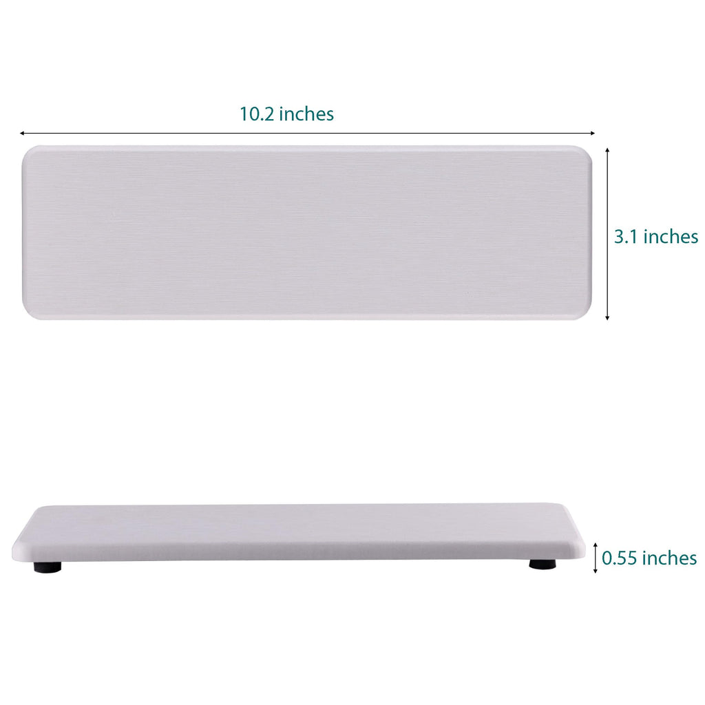 NiuYichee 2 Pcs Water Absorbing Stone Trays, Kitchen/Bathroom Sink Soap Dish, Diatomite Tray Used for Hand Soap & Cosmetic Bottles in The Modern Home, 3.15" W x 10.2" L, White
