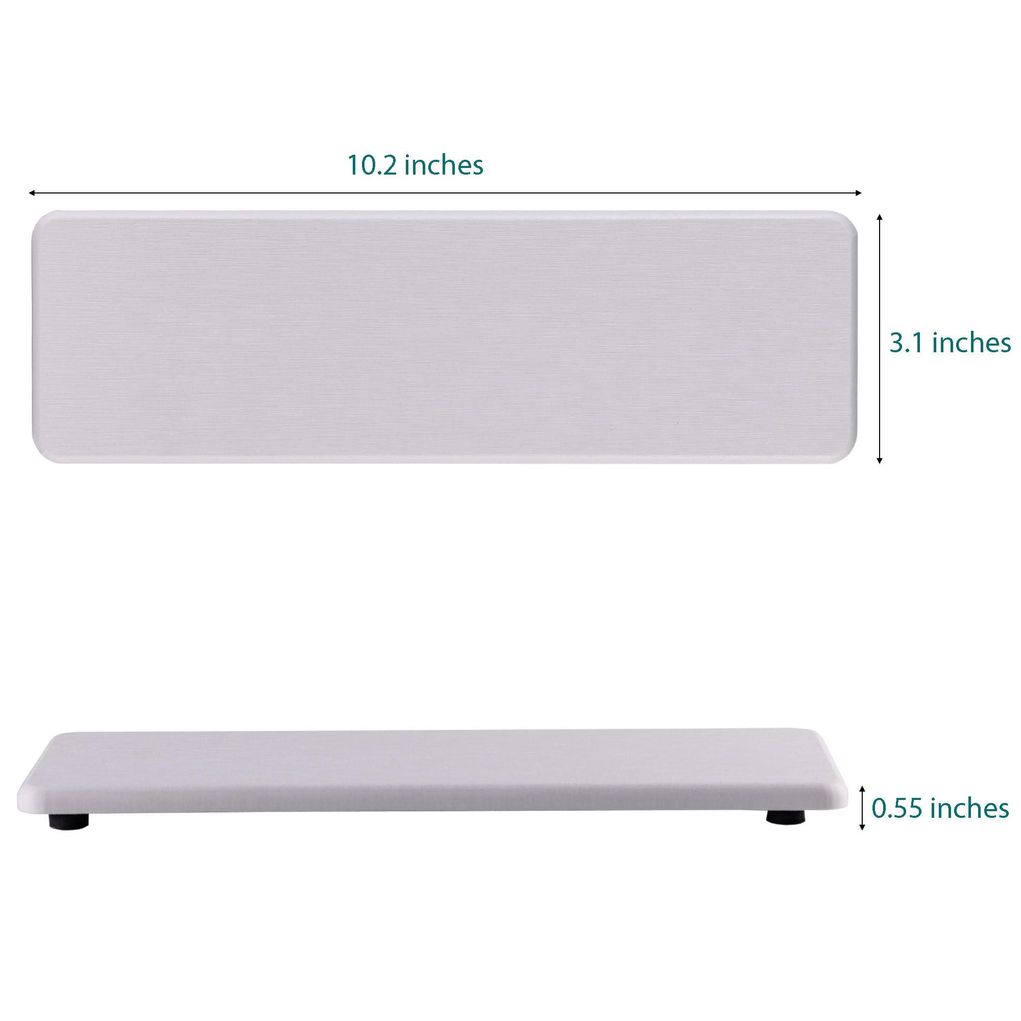 NiuYichee 2 Pcs Water Absorbing Stone Trays, Kitchen/Bathroom Sink Soap Dish, Diatomite Tray Used for Hand Soap & Cosmetic Bottles in The Modern Home, 3.15" W x 10.2" L, White