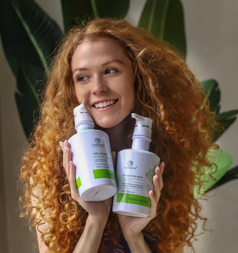 Xiaomoxuan Natural Tea Tree Collagen Shampoo and Vegan Hair Mask Hydrating Set - Deep Conditioner for Dry Damaged Hair, Color-Treated and Bleached Hair Repair - All Hair Types