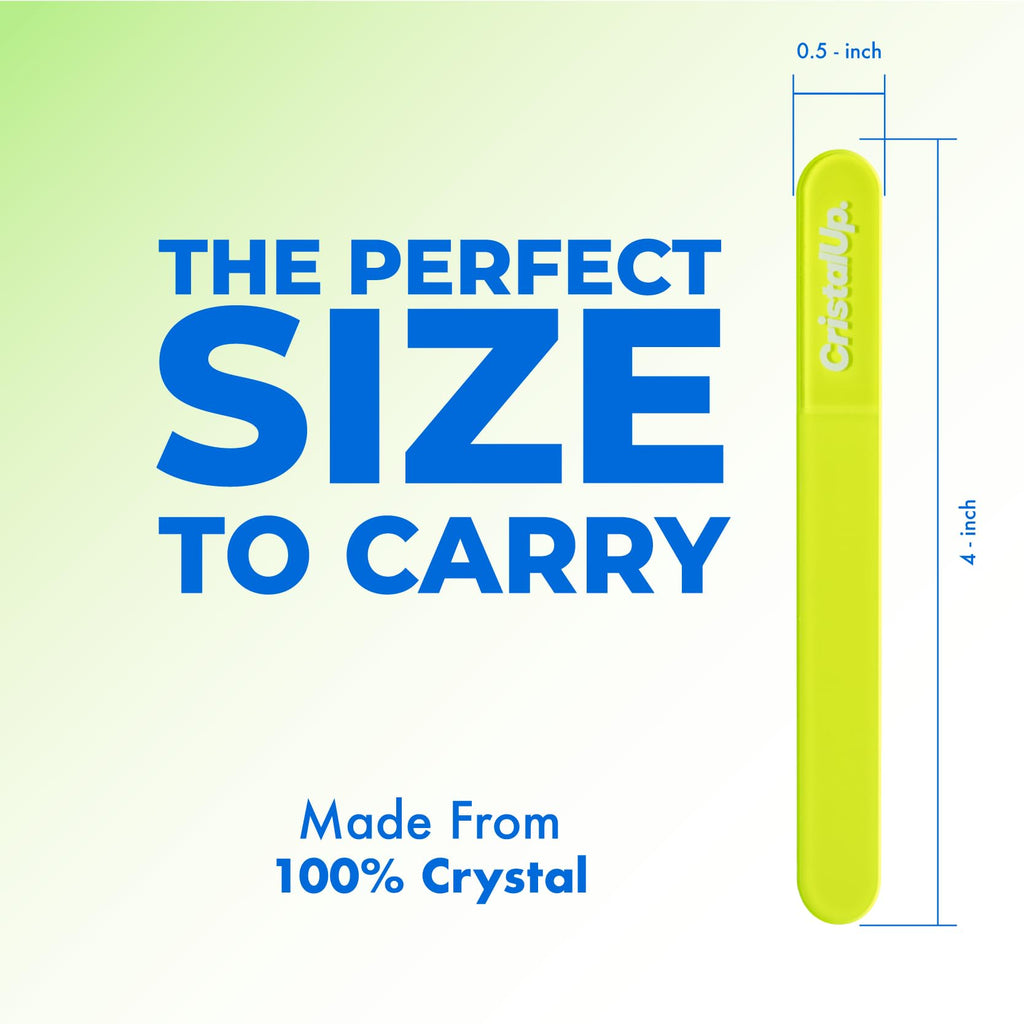 Crystal Nail File 4 in, Glass File Ideal for Purse, Durable, Safe and Gentle on Nails, Perfect for Travel Home, Office and On the Go, Portable Design