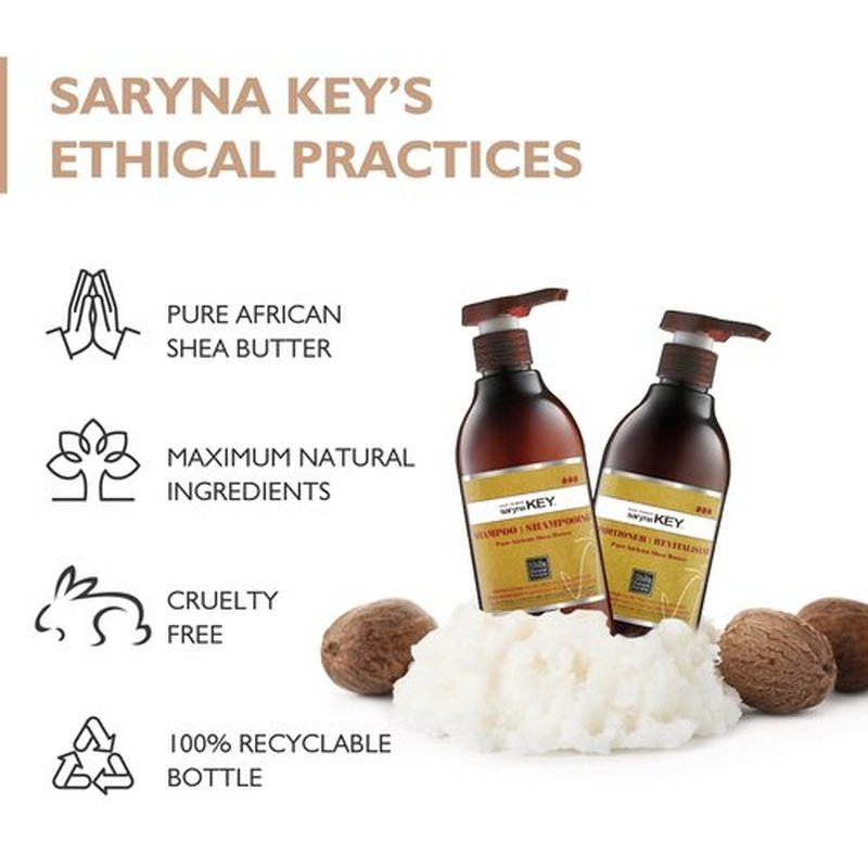 Saryna Key Damage Repair Shampoo & Conditioner Set - Sulfate-Free Moisturizing Hair Care for Dry, Damaged Hair | 2 Pack, 500 ml