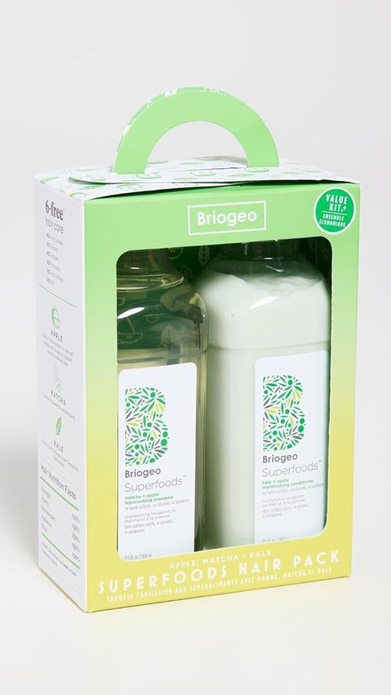 Briogeo Superfoods Matcha Hair Pack - Antioxidant-Rich Shampoo & Conditioner Duo | Vegan & Cruelty-Free | 2 x 12.5 fl oz