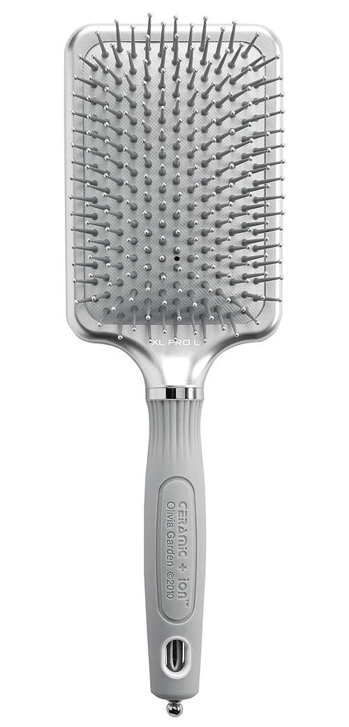 Olivia Garden Ceramic + Ion XL Pro Hair Brush - Paddle Brush for All Hair Types | Smooths & Adds Shine