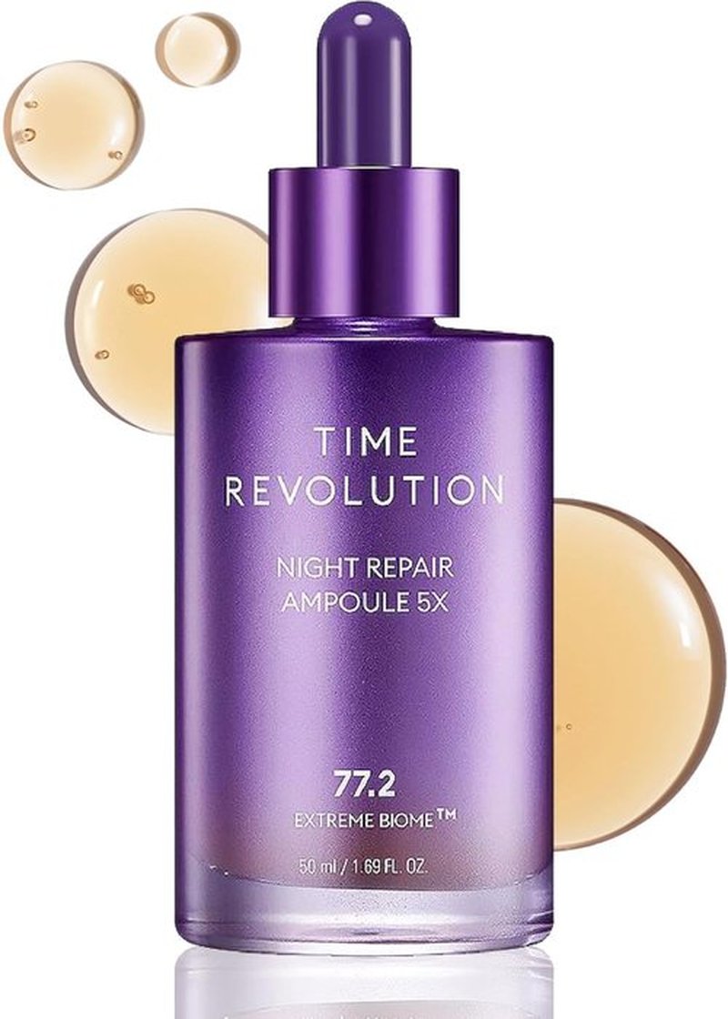MISSHA Time Revolution Night Repair Face Serum - Probiotic Overnight Skincare for Radiance, 1.69 Fl Oz