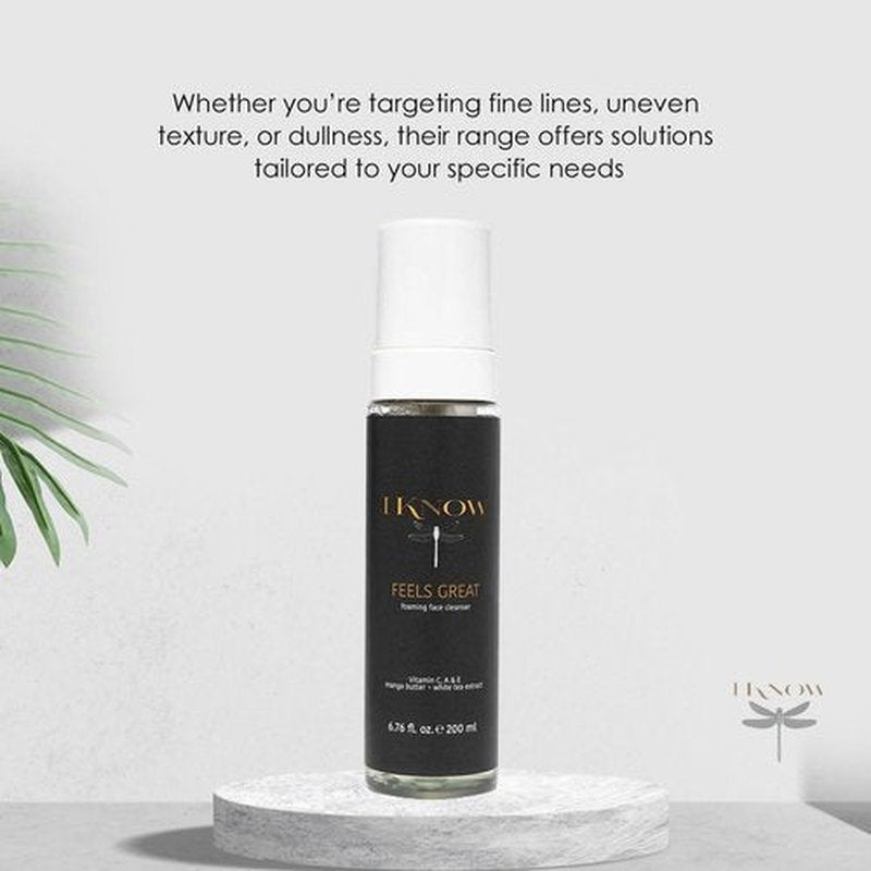 IKNOW FEELS GREAT Foaming Face Cleanser, Gentle Facial Cleanser for Deep Cleansing, Refreshing Skin Care, and Daily Face Wash, Hydrating and Moisturizing Face Wash (6.76 OZ)