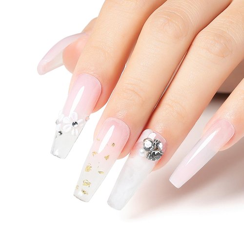 AIMEILI Clear Nail Acrylic Powder Nail Powder System for Acrylic Nails Extension French Nails Manicure Nail Carving No Need Nail Lamp Long-Lasting 60g