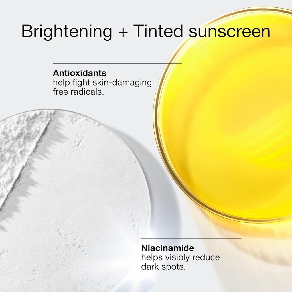 Clinique UV Solutions Brightening + Tinted Sunscreen for Face SPF 50 | Mineral Sunscreen with Niacinamide and Zinc Oxide, Light, 1.3 Fl Oz