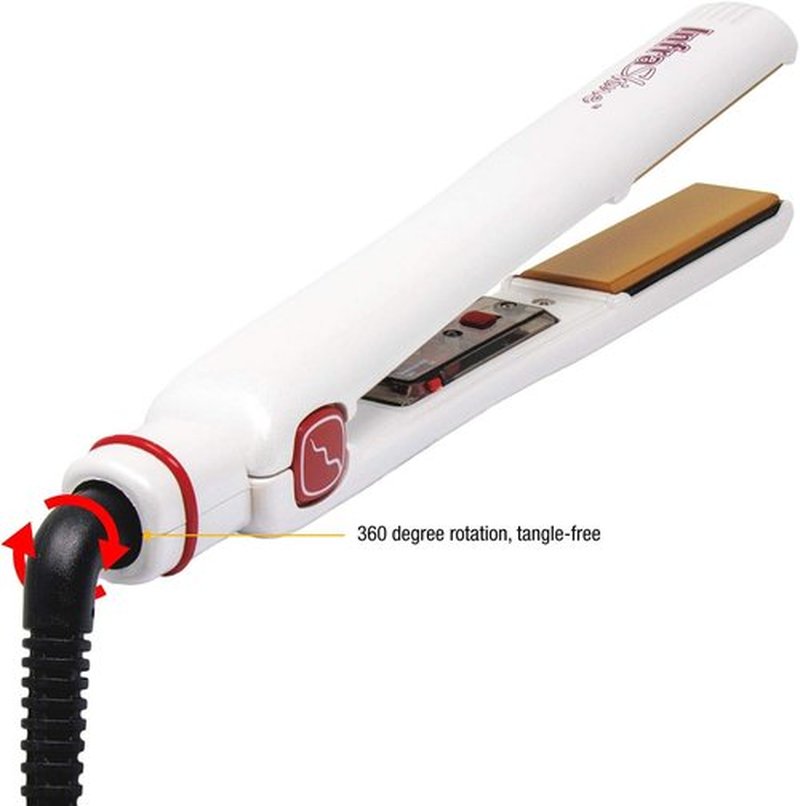Redline Professional 1" Flat Iron - White Hair Straightener for Sleek, Smooth Styles