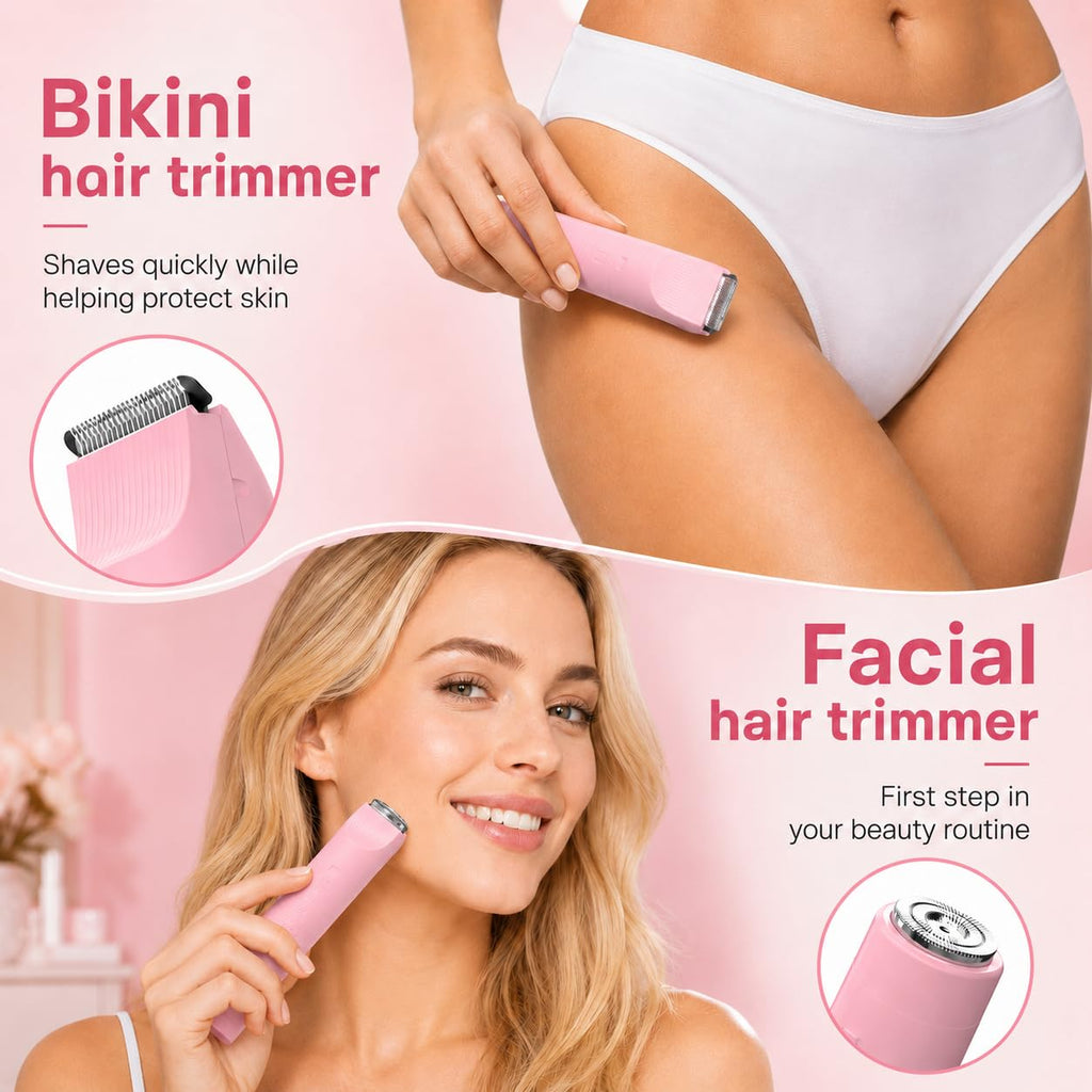 Bikini Shaver Women's Electric Razor Electric Bikini Trimmer for Women Painless Electric Razors for Pubic Hair, Face, Legs, IPX7 Waterproof Underarms Electric Bikini Trimmer for Women