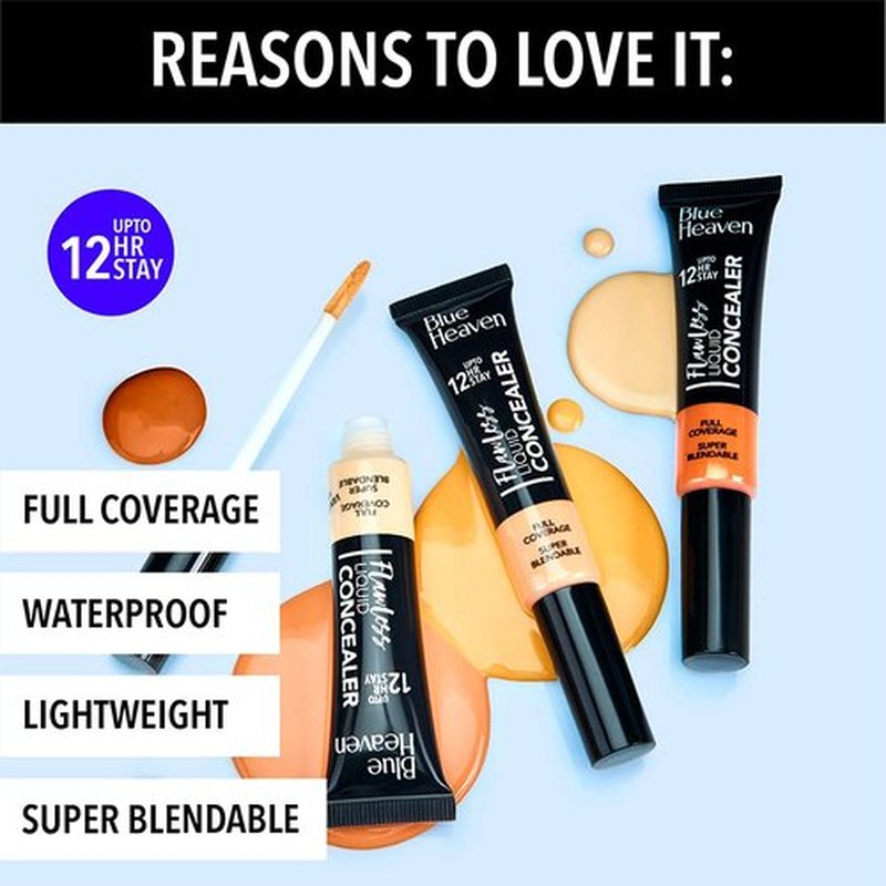 Blue Heaven Flawless Liquid Concealer - Lightweight Coverage in Vanilla, 0.57 Oz
