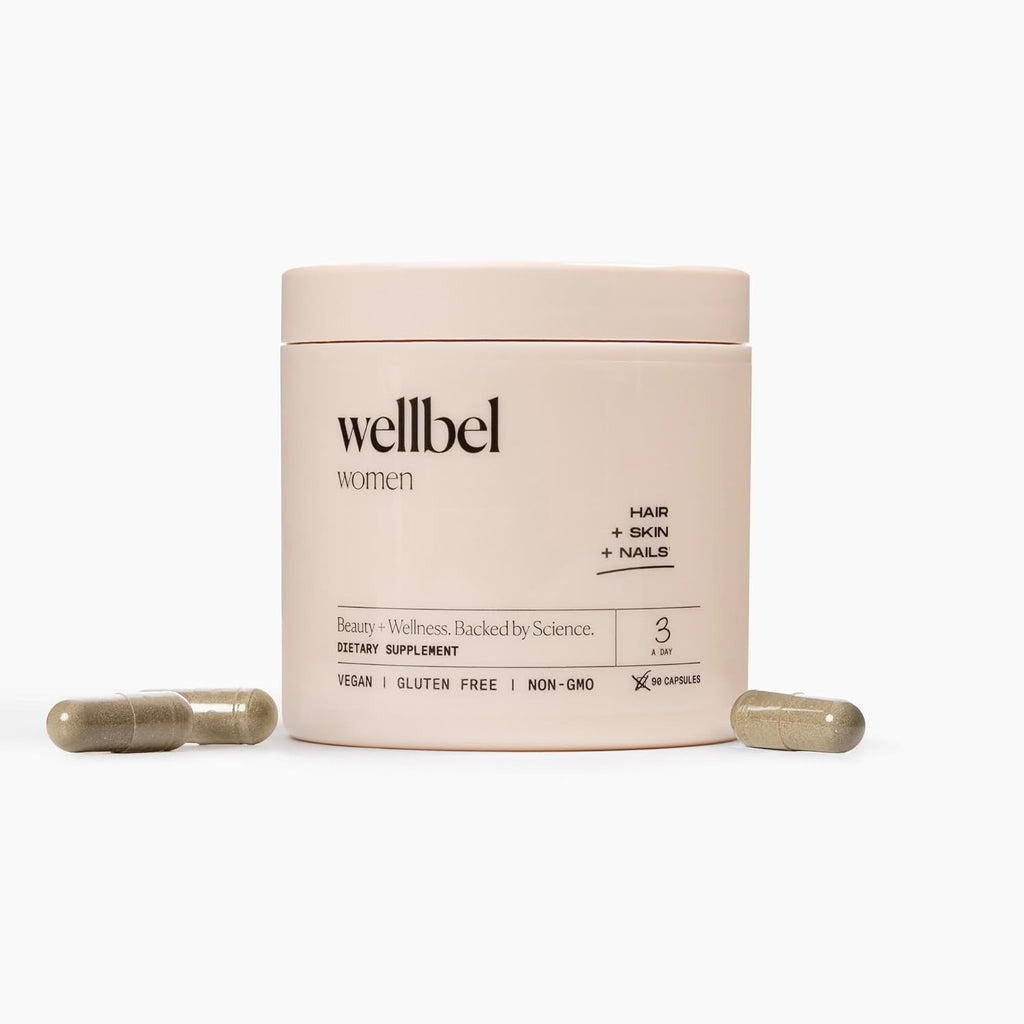 WELLBEL Vegan Hair, Skin & Nails Supplement - Gluten-Free & Non-GMO, 90 Count