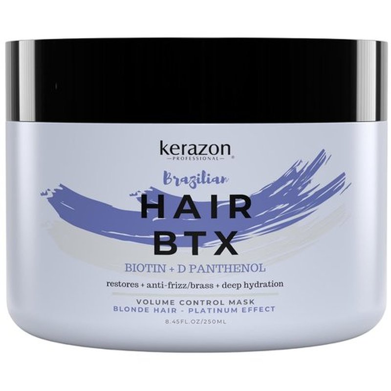 KERAZON Blonde Brazilian Hair BTX Treatment - Purple Mask for Platinum Effect & Deep Hydration, 250ml