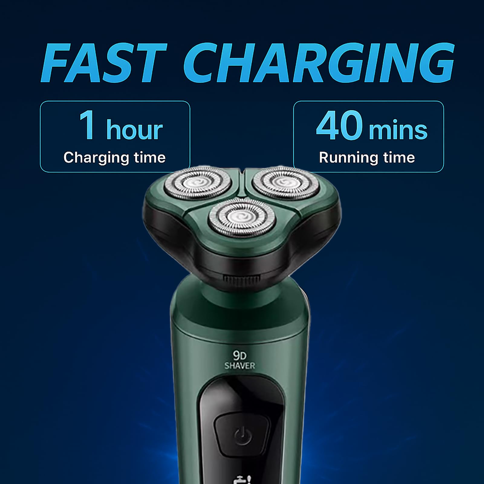 Electric Razor for Men, Rechargeable Rotary Electric Shaver with 3D Floating Heads, Ideal for Travel, Office, and Business Trips (Gray)