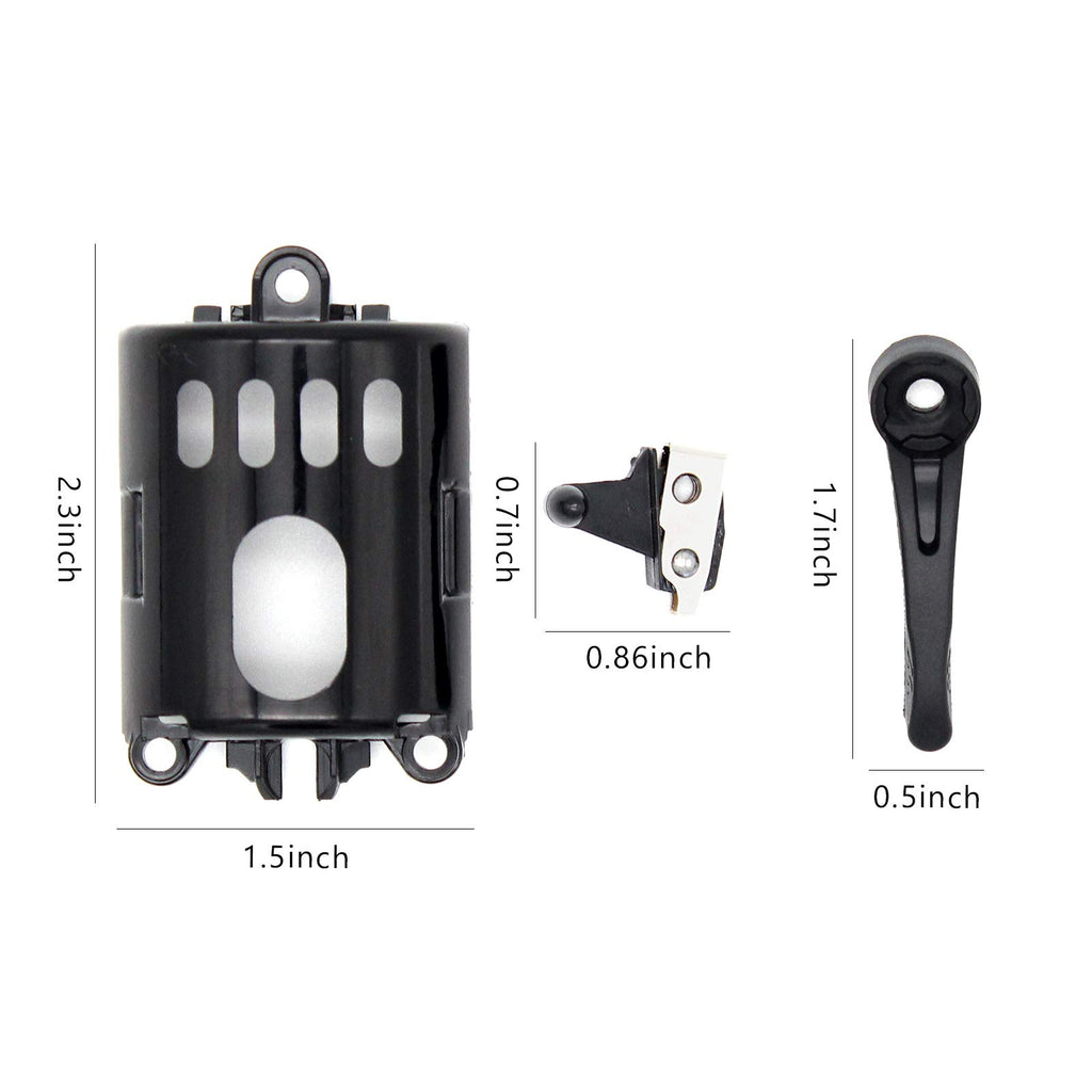 Anrom Hair Clipper Accessories DIY 3PCS, Dial Button, Switch, Motor Cover Replacement Parts for Wahl 5-Star Series Magic Clip Clipper # 8148, 8591 (Black)