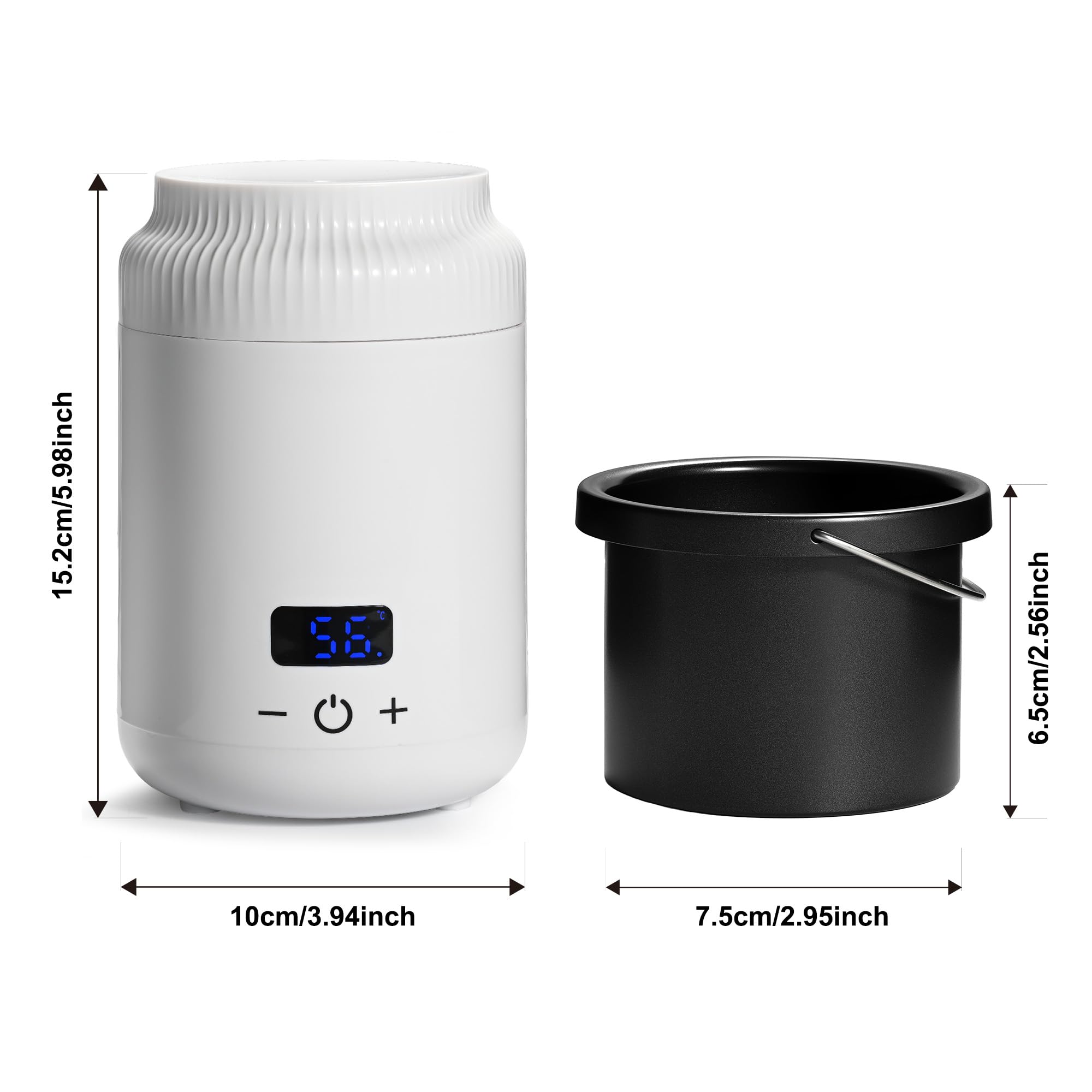 Mini Wax Warmer with 100 Sticks, Small Wax Heater for Hair Removal, Portable Waxing Kit for Women (White)