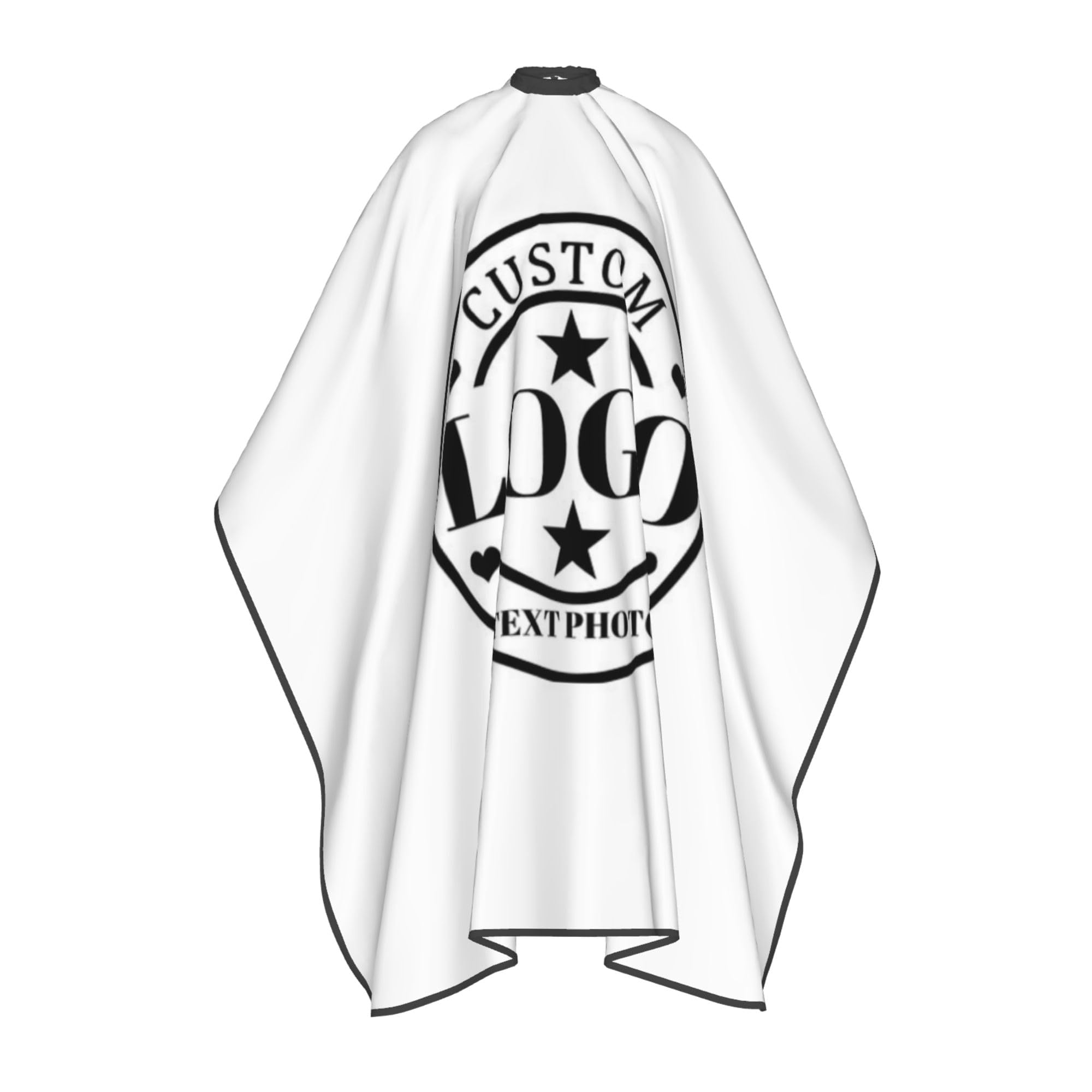 Custom Barber Cape Personalized Logo Text Photo Hair Cutting Cape Salon Haircut Kit Hairdressing Apron for Barbershop White