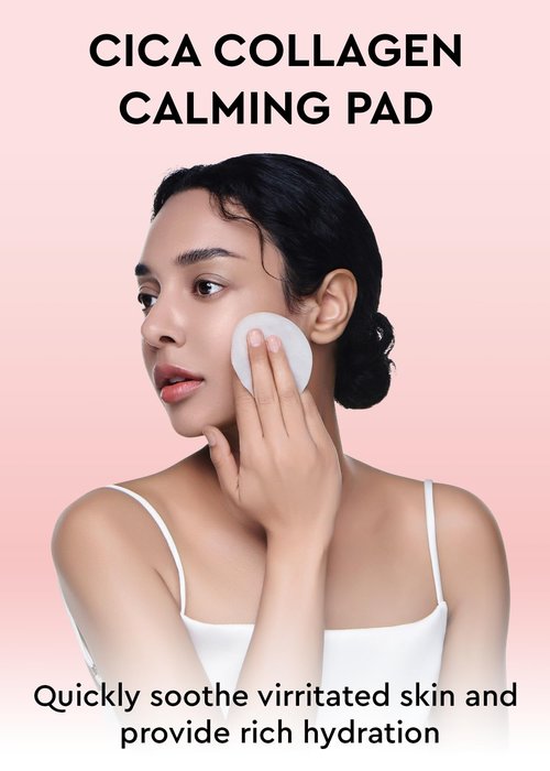 bewants Cica Collagen Calming Facial Toning Pads – Instant Soothing & Moisturizing with Centella Asiatica & Triple Hyaluronic Acid, 60 Pads, Includes Hygienic Tweezers