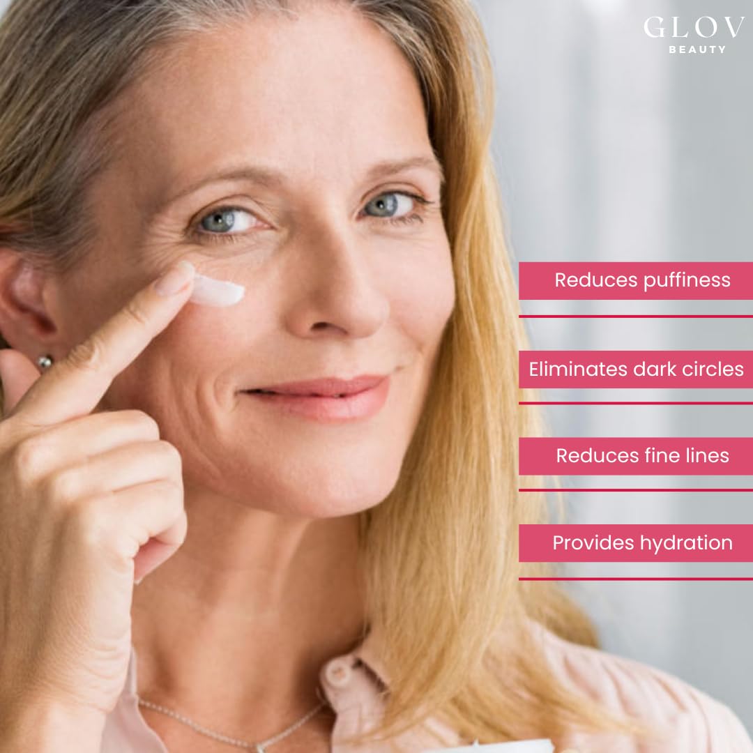 Glov Beauty - Hydrate & Brighten Eye Cream - Anti-Aging Under Eye Cream for Dark Circles, Wrinkles & Puffiness - With Retinyl Palmitate, Sodium Hyaluronate & Niacinamide - All Skin Types
