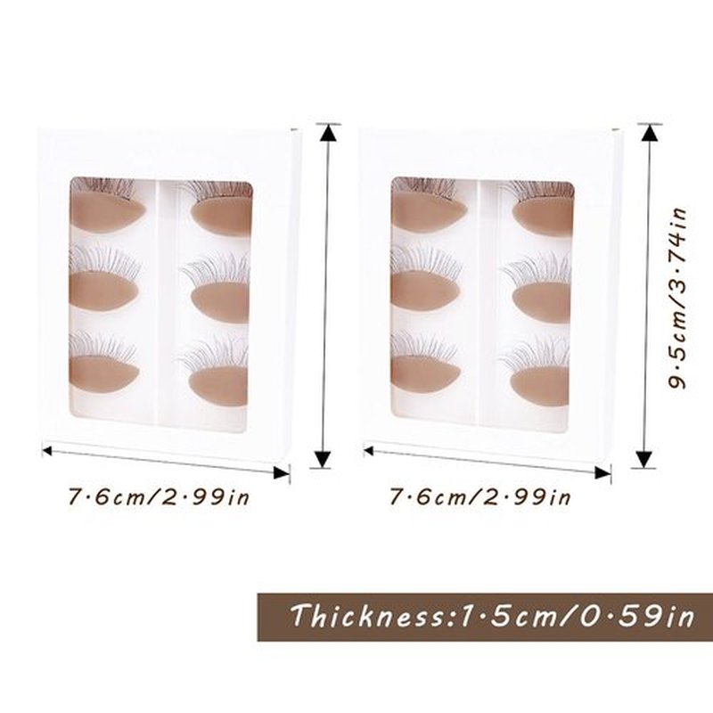 MAIZOA 6 pairs of replaceable eyelids (2 boxes), MAIZOA Eyelash Replacement Eyelids,used for eyelash training and practice makeup eyelash extension (Wheat color)