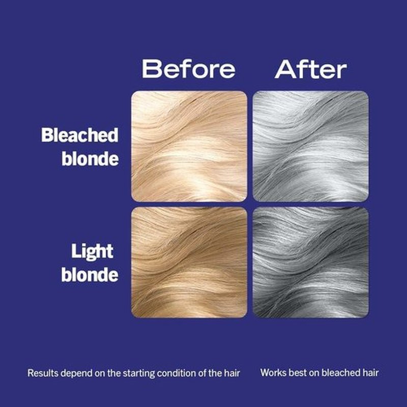 Schwarzkopf LIVE Ultra Brights Steel Silver Hair Dye - Vibrant Semi-Permanent Color Lasts 15 Washes