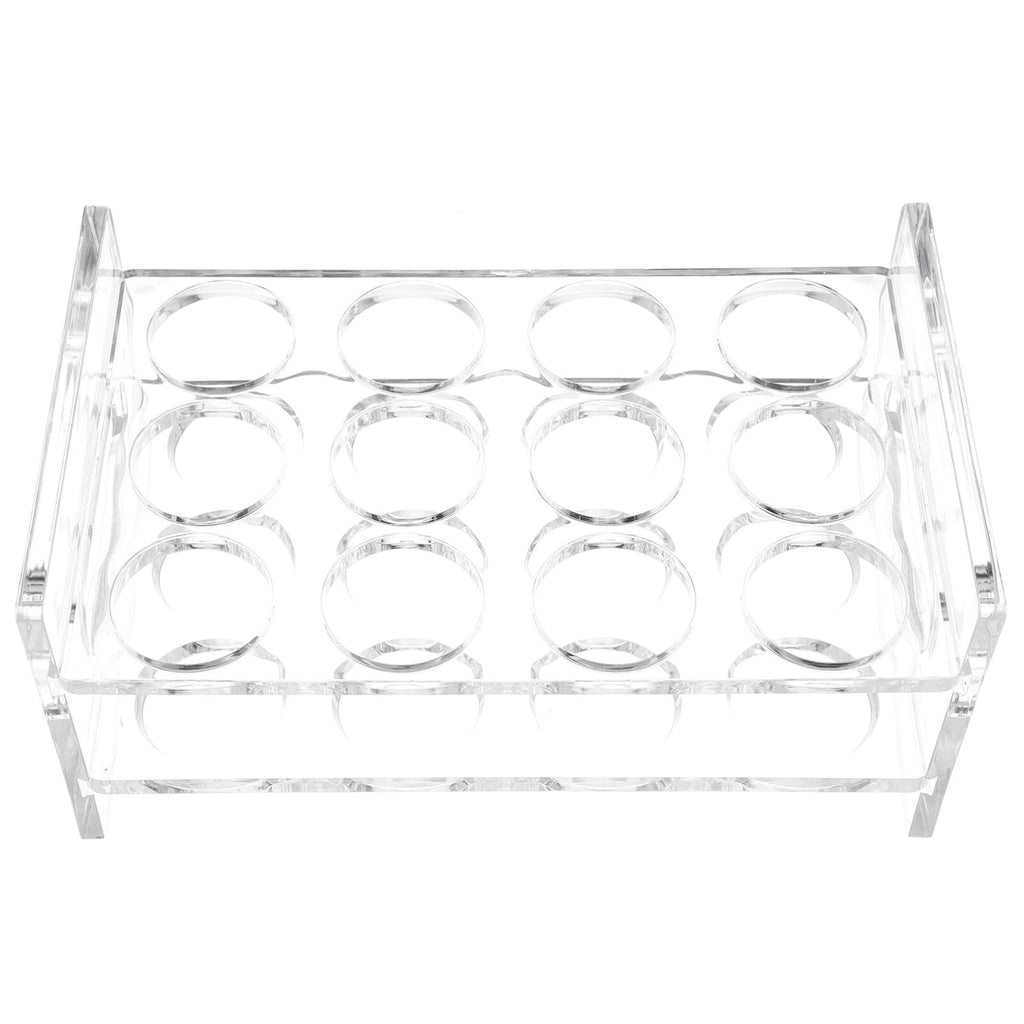 Uonlytech Round Shot Glass Holder Display Rack 3-Tier Acrylic Liquor Cup Organizer for Bar Drinkware Storage 8.93X5.47X4.09In Portable Clear Cup Stand