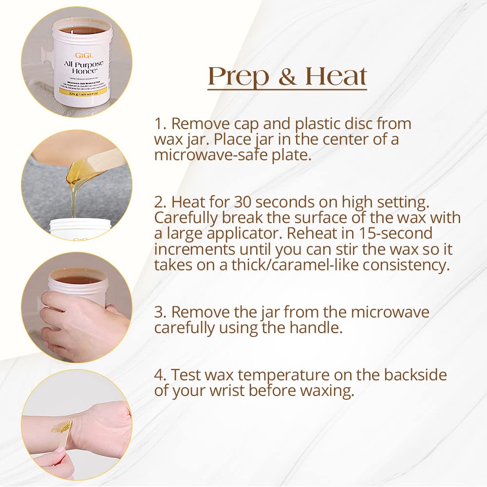 GiGi All Purpose Honee Soft Wax for Hair Removal, Face & Body Waxing, 8 oz