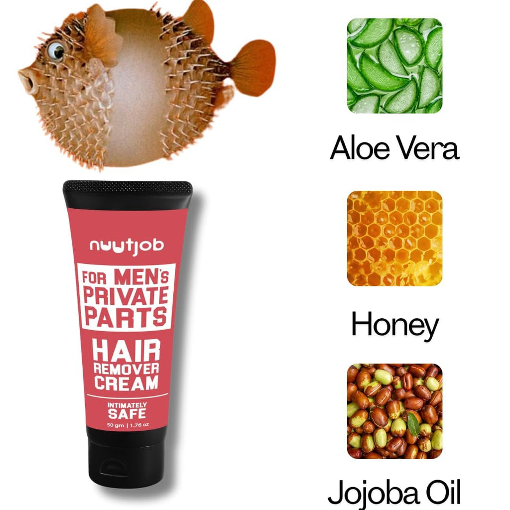 Men’s Hair Removal Cream Pack of 2 – Painless Intimate Hair Removal Cream for Men – Body Hair Remover for Sensitive Skin with Aloe Vera Jojoba Oil Honey