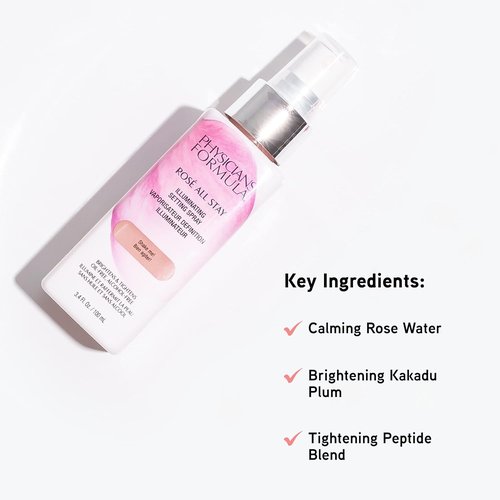 Physicians Formula Rosé All Stay Illuminating Setting Spray - Oil-Free, Alcohol-Free, Antioxidant Formula | Dermatologist Tested