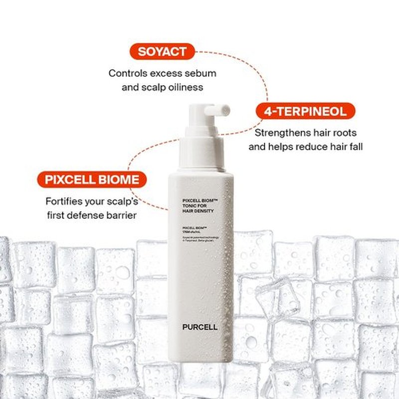 PURCELL Pixcell Biom Scalp Tonic for Hair Density – formulated with Soyact and 4-Terpineol for Scalp Barrier (4.39 fl oz / 130 ml)