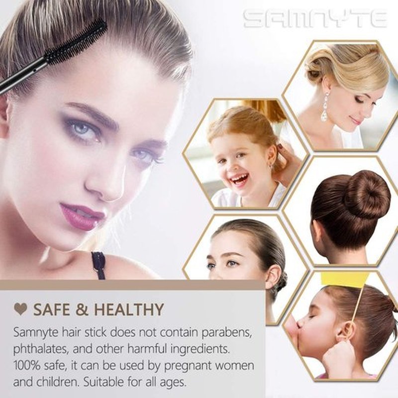 Samnyte Hair Wax Stick for Flyaways, Fly Away Hair Tamer Stick for Baby Hair, Hair Finishing Stick Works in 3 Seconds, Hair Wax Stick for Long-Lasting Fixed Hair Styling, Wax Stick for Hair