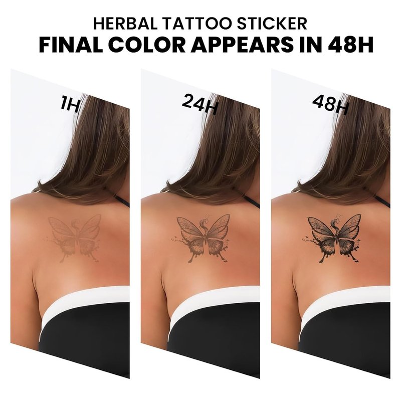 UBICA Semi Permanent Tattoos, 2 Sheets Realistic Temporary Tattoos for Women, Fake Tattoos for Wrist Hand, Waterproof No Reflective, Lasts 2 Weeks (Chicano Lucky Charm & Dark Spider Flower)