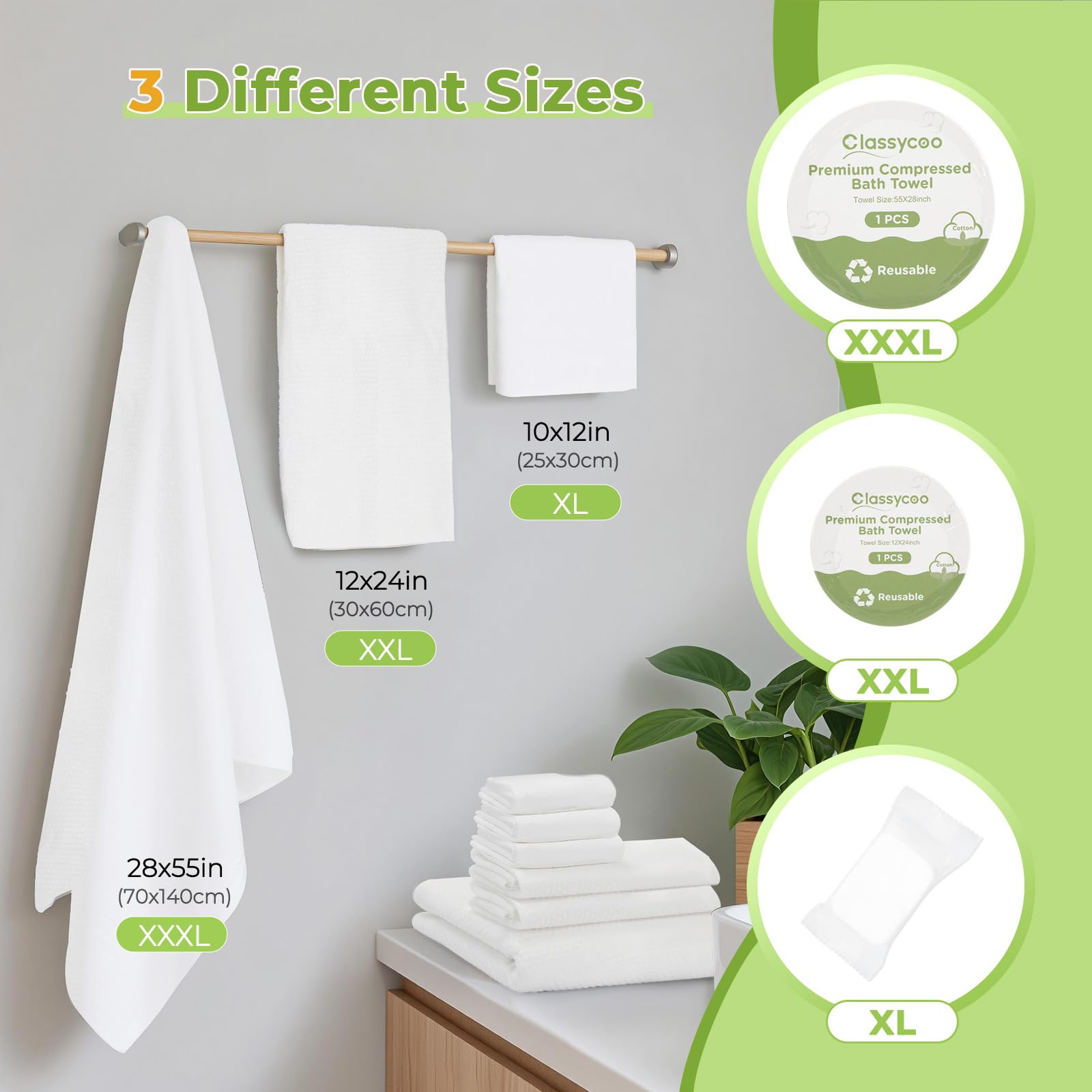 Classycoo Disposable Towel Travel Bag Set for Hotel