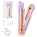 Bikini Trimmer for Women, Electric Razors with Dual Heads, Rechargeable Pubic Hair Trimmer with IPX7 Waterproof, Painless Pro Shaver for Underarm Leg Arm Body Face Private Area（DuskyRose）