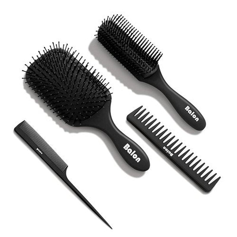 Balon Hair Brush Set - 4Pcs Detangling Paddle Brushes for All Hair Types | Wet & Dry Use