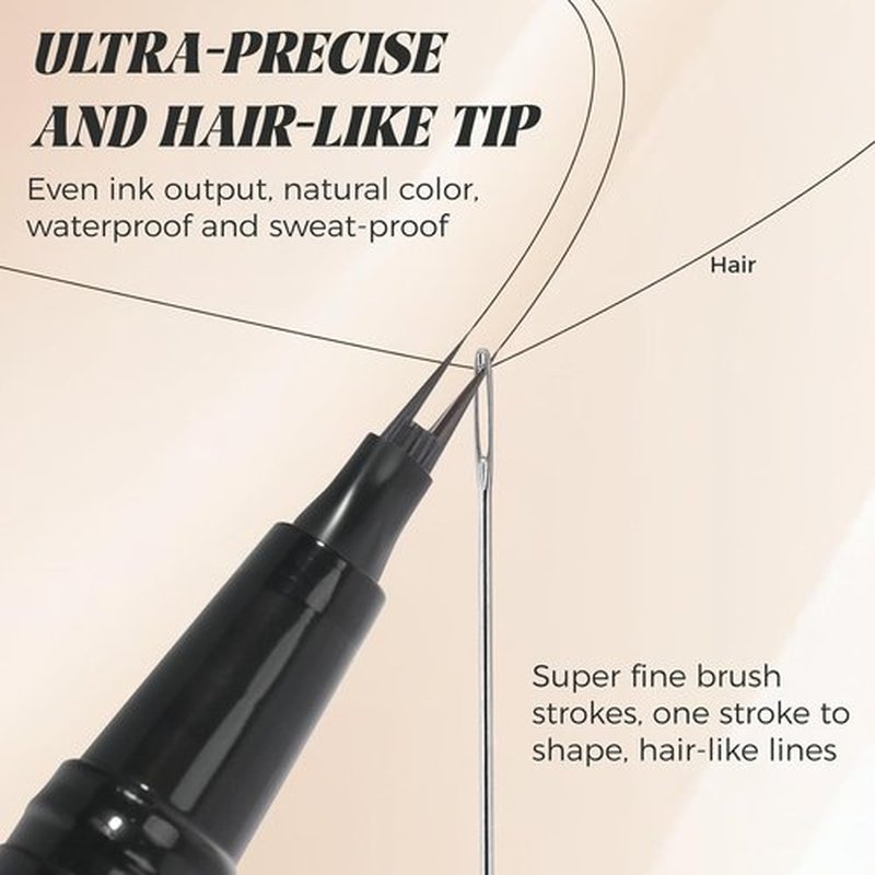 Skiennix Microblading Eyebrow Pencils - Waterproof, Long-Lasting & Highly Pigmented | Dark Brown, 2-Pack