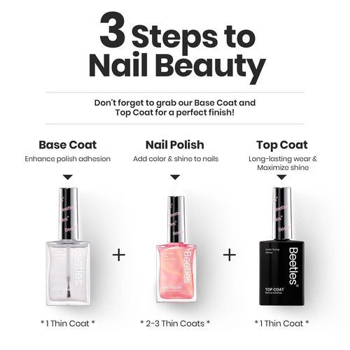 Beetles Pearl Nail Polish Set Mermaid Glow, 6 Colors Shimmer Pearl Pink Purple Quick Dry Nail Polish Long Lasting DIY Manicure Gift for Girls Women Nail Strengthener Polish