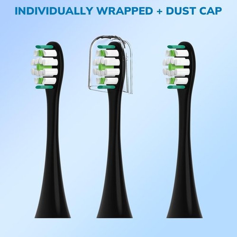 Philips Sonicare Replacement Toothbrush Heads - 8 Pack Soft Bristles for Click-On Electric Toothbrushes | Black