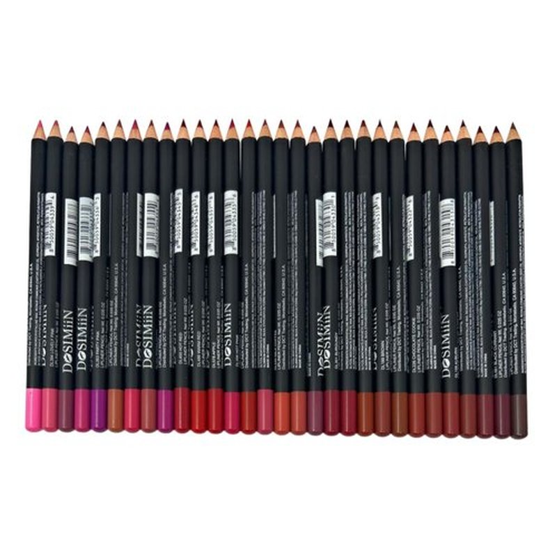 Skiennix Lip Liner Pencil Set - 30 High Pigmented Pencils for Long-Lasting Color | 6.25-Inch Wooden Pencils