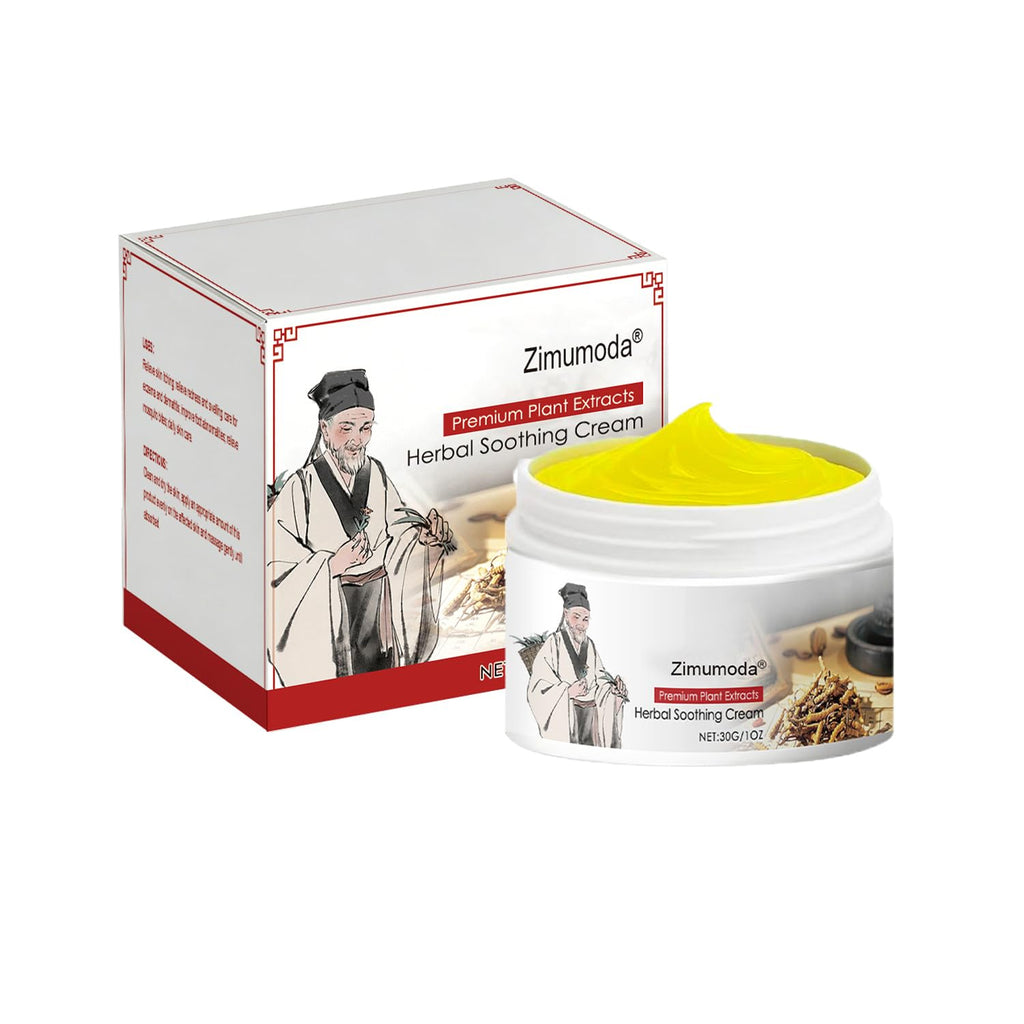 zimumoda Herbal Body Care Cream - Relieves Dry and Tight Skin, Soothing Skin | Relieves Itching, Rich in Menthol, Calendula & Dendrobium | 1 FL oz