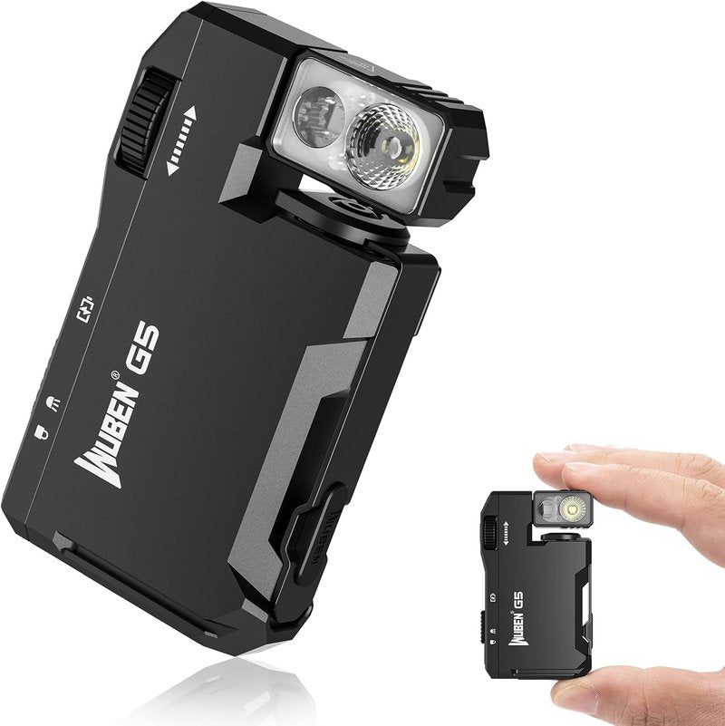 WUBEN G5 Rechargeable EDC Flashlight - 400 Lumens Mini Flashlight with RGB Light | Portable Black Keychain for Emergencies