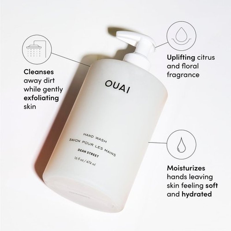 OUAI Hand Wash - Gentle Liquid Soap with Jojoba, Avocado & Rose Hip Oil for Replenished Skin | 16 Fl Oz
