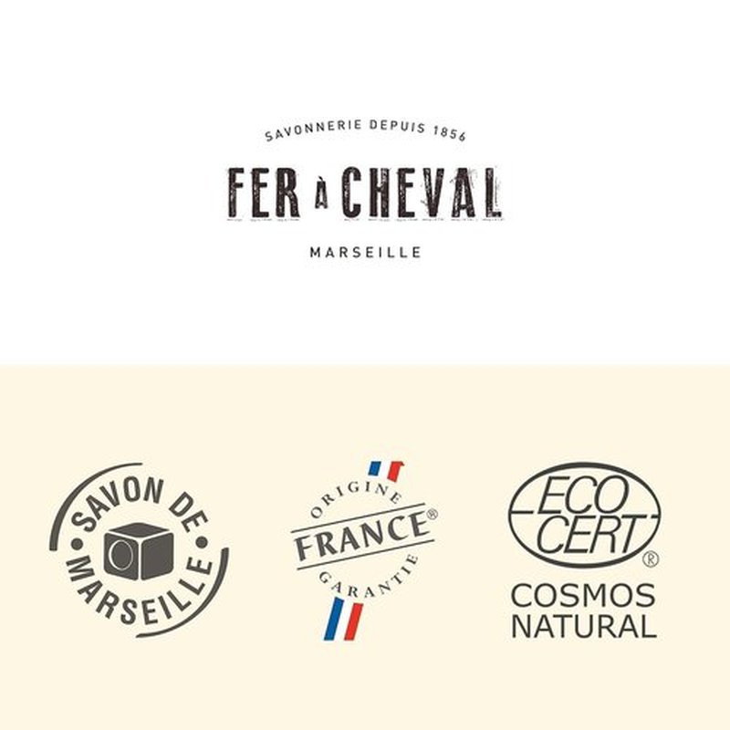 Fer à Cheval Pure Olive Savon De Marseille Soap Bar Sliced Cubes, French Olive Oil Soap Bar Slices, 4x65 g/2.29 oz