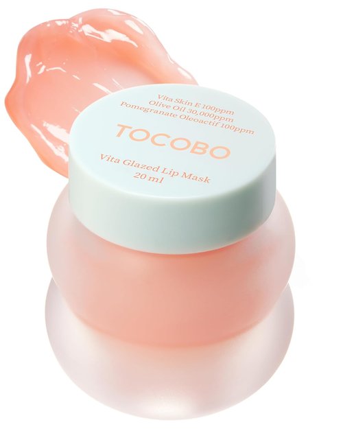 TOCOBO Vita Glazed Lip Mask - Vegan Overnight Treatment for Dry, Chapped Lips | Gentle Exfoliation with PHA | 0.68 oz