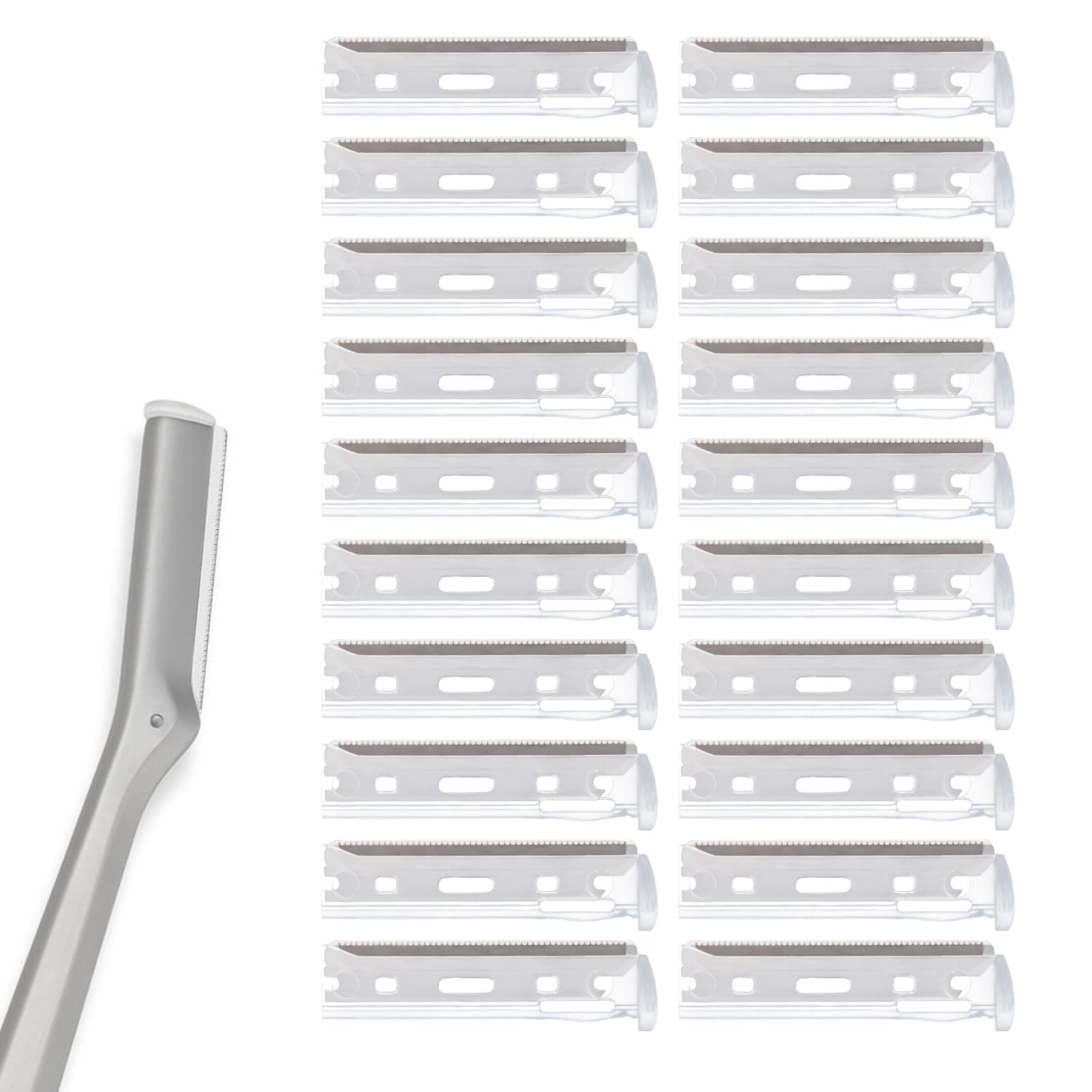 Facial Razor Replacement Blades Be suitable for Twee zerman Stainless steel blade. Pack of 20(No handle included)