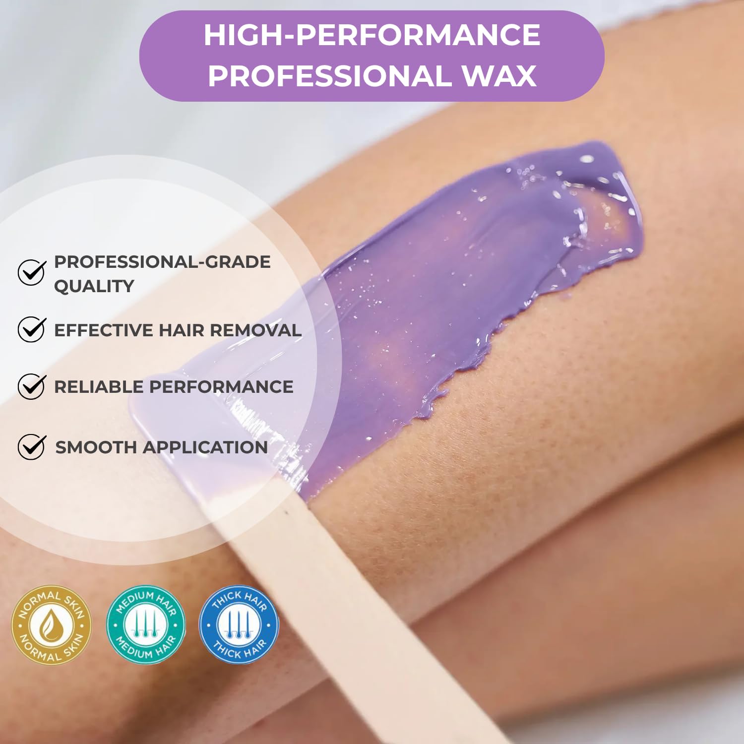 NaturaverdePro Lavender Soft Wax for Body and Facial Hair Removal, Wax Hair Remover for Women, All Skin Types, Formulated with Soothing Chamomile - 14oz