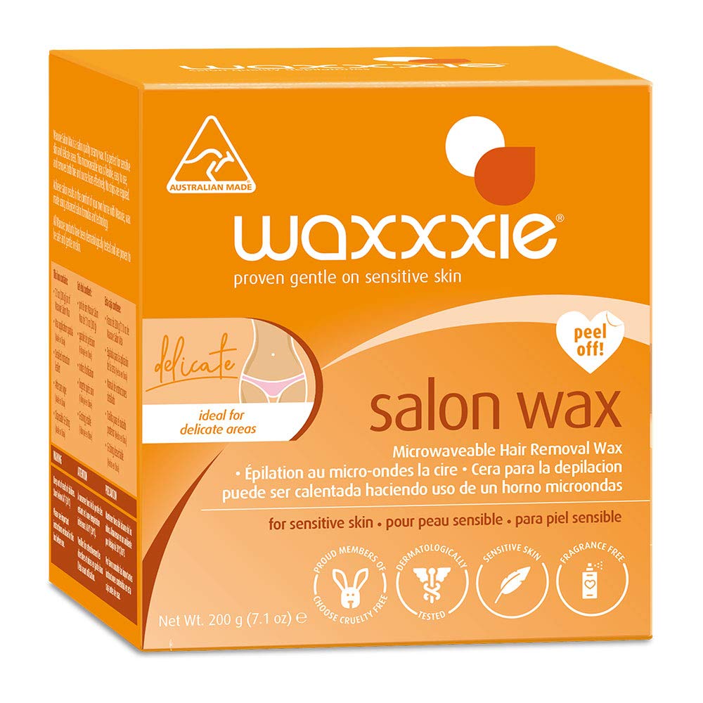 Waxxxie Salon Wax 6.7 fl oz Microwaveable Peel Off Hard Wax, Spatula Incl