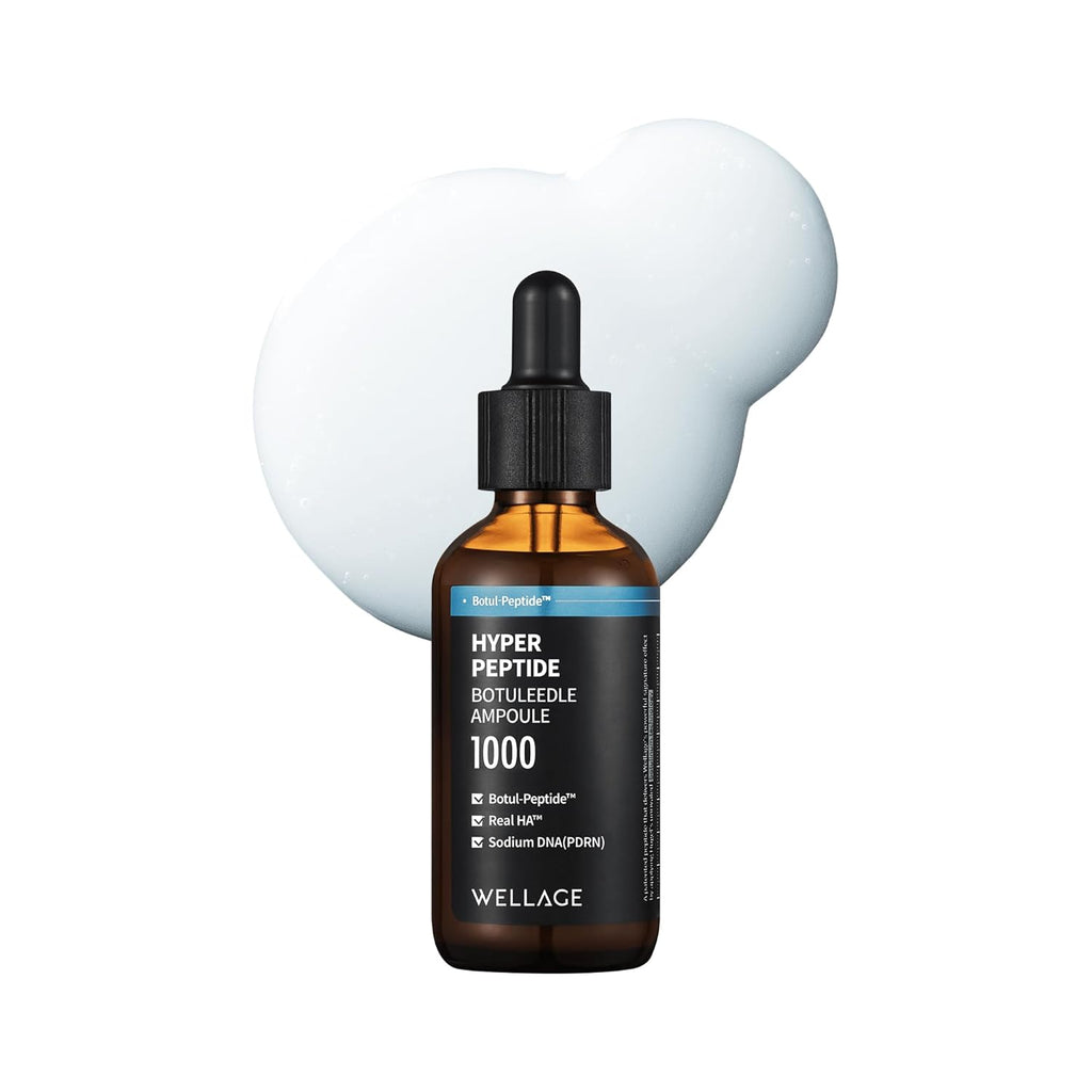 WELLAGE Hyper Peptide Ampoule - Korean Anti-Aging Serum with Pure Hyaluronic Acid & PDRN | 1.69 fl. oz.