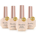 MelodySusie Top Coat Base Coat Nail Dehydrator and Primer Set Long Lasting Shine Nail Polish Art Design Manicure Kit Perfect Gifts for Women Girls 4 Pcs 15ml Clear