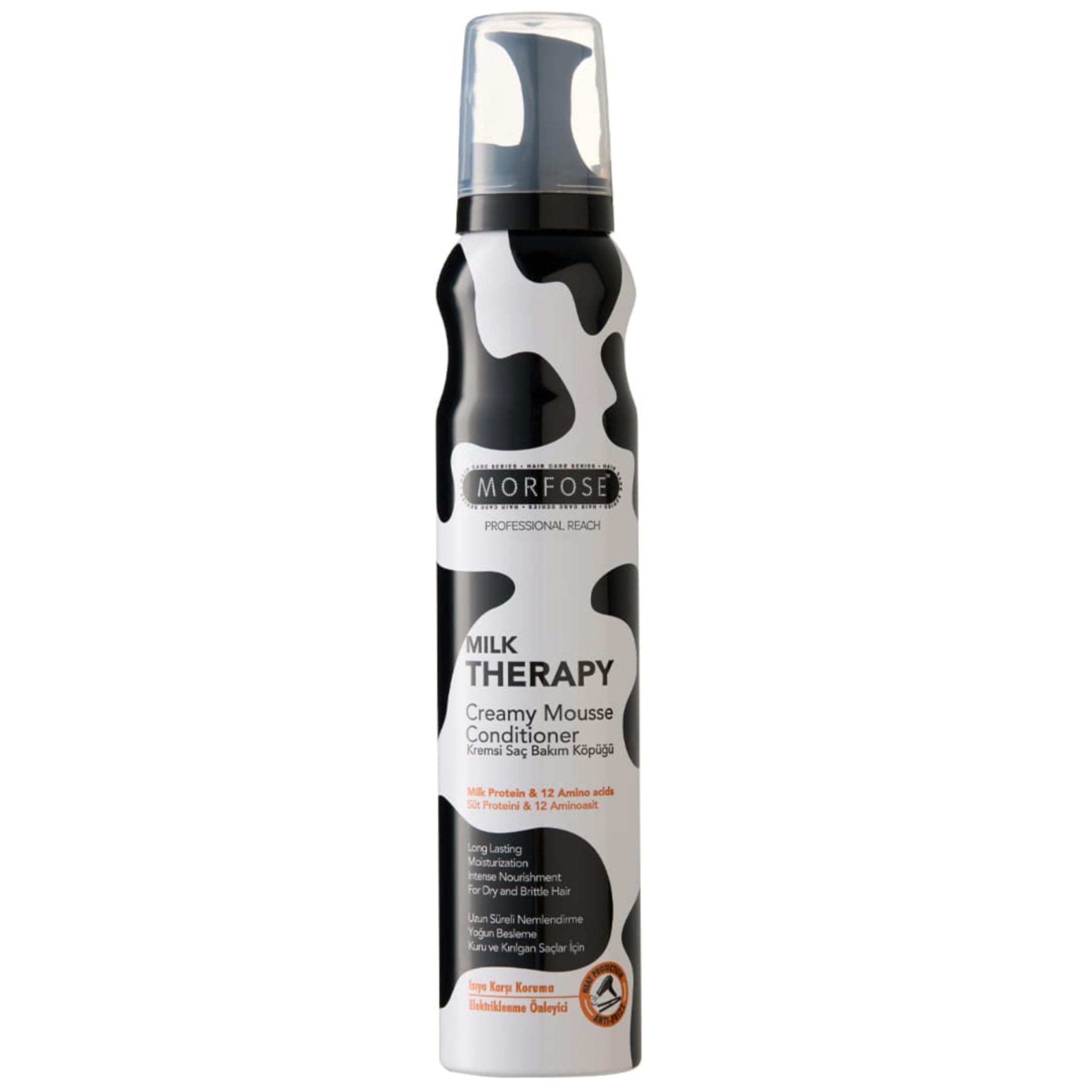 Morfose Milk Therapy Mousse Conditioner Spray, Moisturizing Treatment for Dry, Damaged, Brittle Hair, Restore Softness and Shine (6.76 Fl Oz (Pack of 1), Milk Therapy)