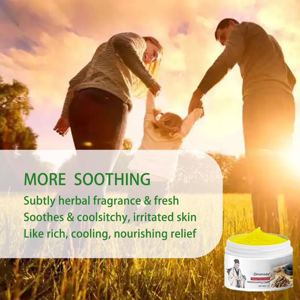 zimumoda Herbal Body Care Cream - Relieves Dry and Tight Skin, Soothing Skin | Relieves Itching, Rich in Menthol, Calendula & Dendrobium | 1 FL oz